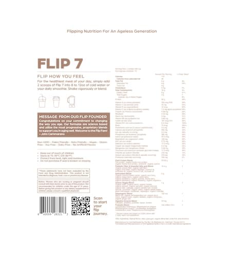Flip My Life, Flip 7 Natural SuperFood, Plant-Based Protein, Complete Meal Replacement to Support Healthy Gut, 7 Mega Nutrient Rich Blends all in one to AGE BETTER - Vanilla