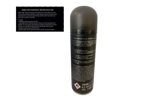 Hair Thickening Fiber Spray by Mane (200 ml, Grey)