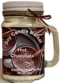 Soy Scented Candles | Handmade & Highly Aromatic Candles Burns Upto 85 Hours in Glass Jar - Perfect for Home Decor, Wedding, Birthday, Dinner (Hot Chocolate, 16 oz)