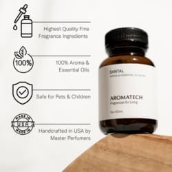 AromaTech Santal Vanilla Premium Aroma Oil – Refined & Elegant Home Fragrance with Notes of Fir, Cedarwood & Leather for Scent Diffusers, Cold-Air and UltraSonic Scent Machines – 30 mL