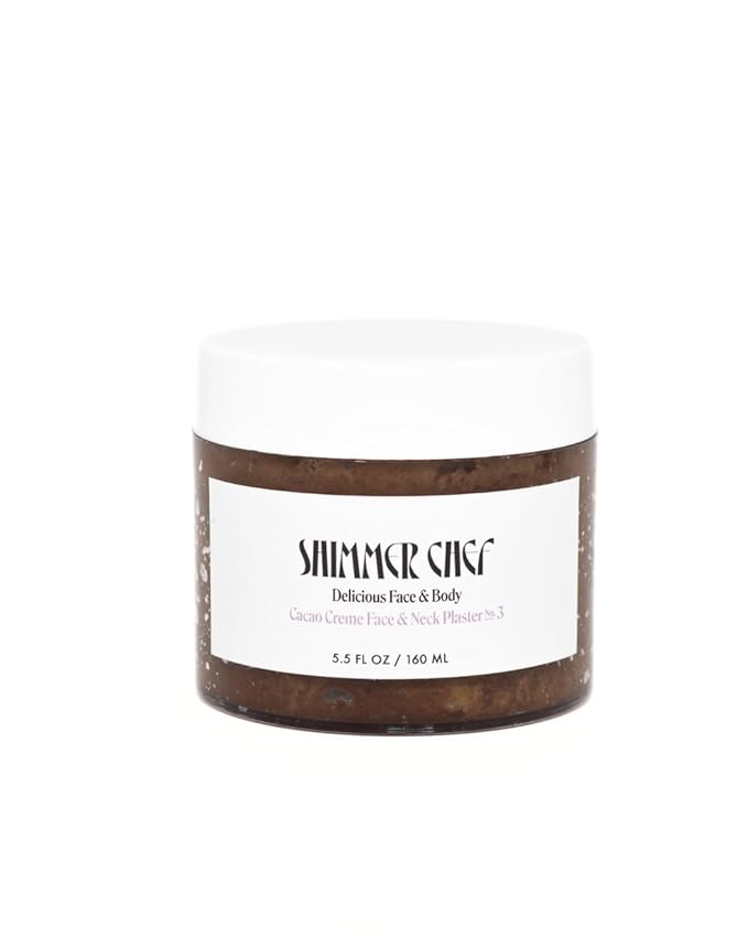 SHIMMER CHEF Cacao Crème Face & Neck Plaster | Fresh Avocado Oils Restore Softness & Elasticity | Skin Becomes Supple & Radiant | A Mood-Lifting Ritual for Balance & Vitality | 5.5 oz