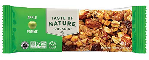 Taste of Nature Organic Apple Snack Bar - Healthy, Gluten Free, Non GMO, Vegan Snack Bars with Mixed Nuts, Fruits and Seeds - 16-Count Snack Pack