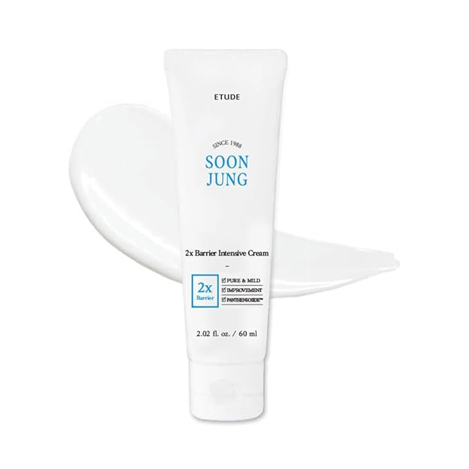 ETUDE SoonJung 2x Barrier Intensive Cream Original, Face Moisturizer, Shea Butter Hydrating Facial Cream for Sensitive Skin, Water-oil Balance & Panthenol, Korean Skin Care (2.02 Fl Oz)