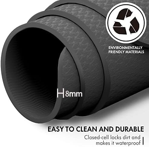 FrenzyBird Large Yoga Mat 6'x 4'(72”x 48”)—1/4" &1/3" Extra Wide Exercise Mat 183cm x 122cm Large Exercise Mat Big Home Yoga Mat Pilates Mat,Non Slip,Thick,TPE Workout Mat,for Women & Men, Yoga, Pilates, Gym and Floor Workouts Pilates