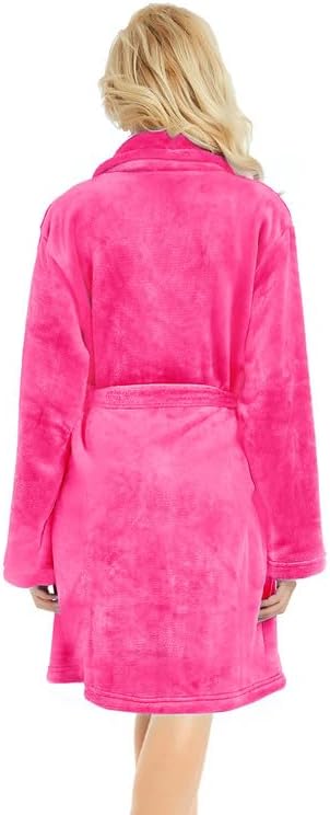 U2SKIIN Women Fleece Robe, Short Cozy Plush Robes for Womens Soft Shawl Collar Warm Spa Bathrobe
