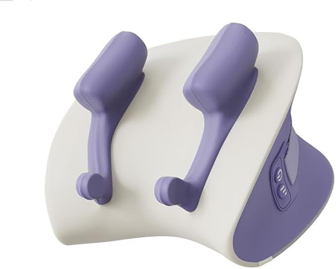 Shiatsu Neck Massager with Heat, Electric Deep Tissue Kneading Massage Pillow with 10 Minute Timer for Full Body Muscle Pain Relief, Cordless Portable Cervical Traction Device (Purple)