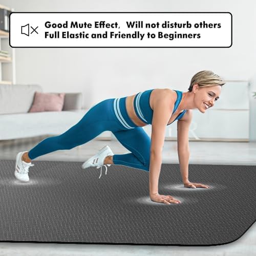 FrenzyBird Large Yoga Mat 6'x 4'(72”x 48”)—1/4" &1/3" Extra Wide Exercise Mat 183cm x 122cm Large Exercise Mat Big Home Yoga Mat Pilates Mat,Non Slip,Thick,TPE Workout Mat,for Women & Men, Yoga, Pilates, Gym and Floor Workouts Pilates