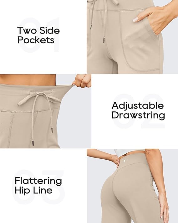 G4Free EverGoing Wide Leg Pants for Women Yoga Pants High Waist Sweatpants with Pockets Stretch Lounge Pants Comfy