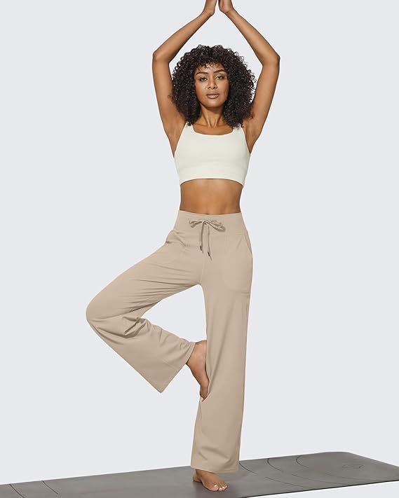 G4Free EverGoing Wide Leg Pants for Women Yoga Pants High Waist Sweatpants with Pockets Stretch Lounge Pants Comfy