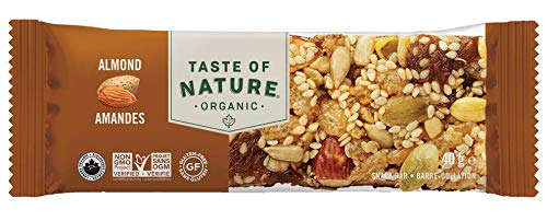 Taste of Nature Organic Almond Snack Bar - Healthy, Gluten Free, Non GMO, Vegan Snack Bars with Mixed Nuts, Fruits and Seeds - 16-Count Snack Pack