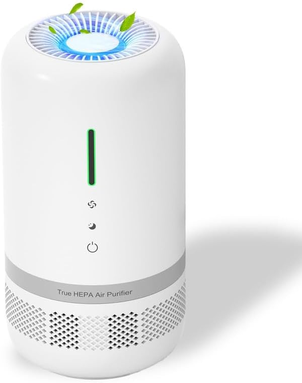 Air Purifiers for Bedroom,Large Room up to 645 ft²,H13 HEPA Air Purifier,Quiet Air Cleaner With Night Light,360° Outlet for Bedroom,Pets,Dorm Room,White