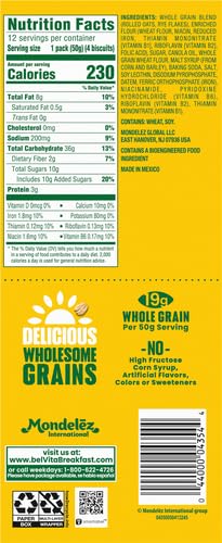 belVita Golden Oat Breakfast Biscuits, Value Pack, 24 Packs (4 Biscuits Per Pack)