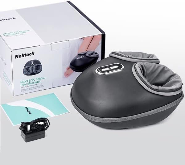 Nekteck Shiatsu Foot Massager with Heat, FSA Eligible Deep Kneading Therapy Air Compression, HSA Feet Massage Improve Blood Circulation Foot Wellness Soothing Pain Relief, Relax for Home Office Use
