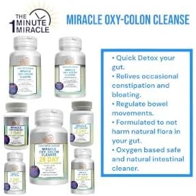 Miracle Oxy-Colon Intestinal Cleanser & Total Body Detox - Constipation Relief for Women & Men, Magnesium Oxide. Relieves Occasional Constipation and Bloating. 120 Capsules