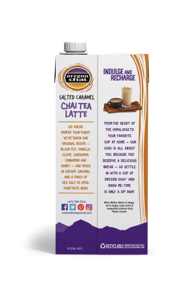 Oregon Chai Salted Caramel Concentrate, 32 Fluid Ounce (Pack of 6)