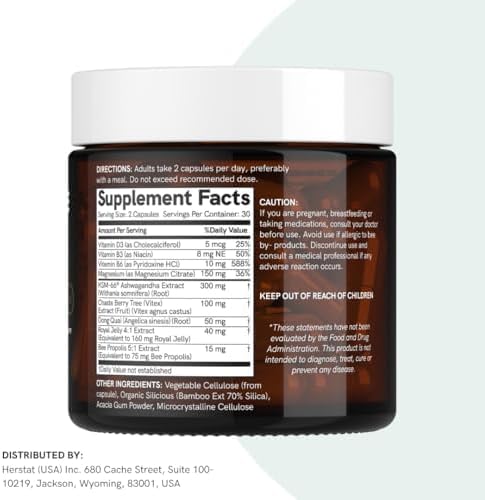 Dr Sosnowski's Hormone Balance | Multivitamin for Women to Support Hormonal Regulation, Energy, Mental Clarity & Skin | Bee Propolis, Ashwagandha, Dong Quai, Magnesium, B6 Vitamins | 60 Capsules