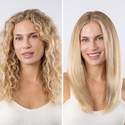 L'ANGE HAIR Le Titane Titanium Flat Iron | Hair Straightener with Curved Edges for Versatile Styling | Dual Voltage Flat Iron with Infrared Heat & Adjustable Temperature | 1.25" Blush