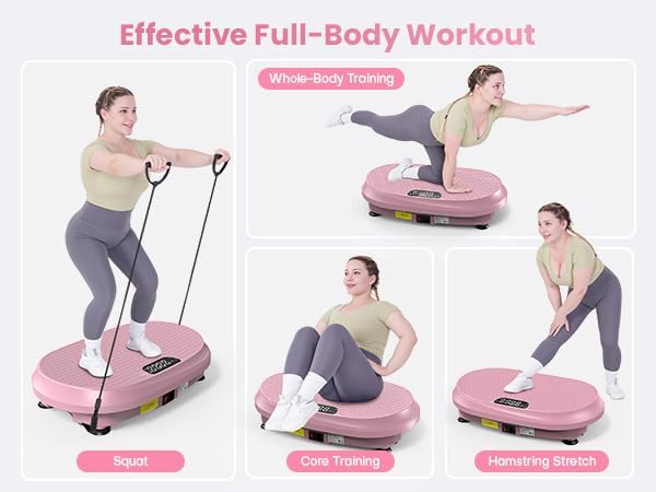 Curved Vibration Plate Exercise Machine, XL Vibration Plate 400 lbs Capacity with 9 Auto Modes and 120 Adjustable Speeds, Whole Body Vibration Plate Machine for Home Women Men