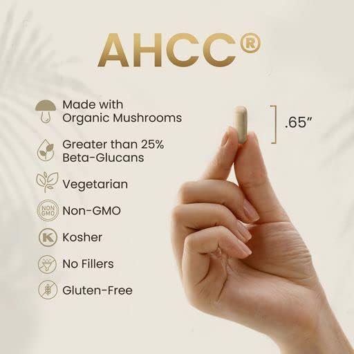 HPD Rx Premium AHCC & Shiitake Mushroom 1100 mg per Serving Supplement, Natural Immunity Booster, Maintains Natural Killer Cell Activity | AHCC is Proven in 30+ Studies | 30-Day Supply, 1-Pack