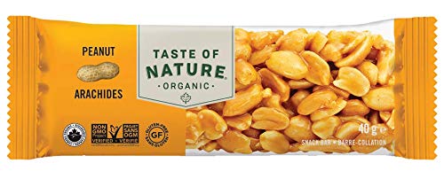 Taste of Nature Organic Peanut Snack Bar - Healthy, Gluten Free, Non GMO, Vegan Snack Bars with Mixed Nuts, Fruits and Seeds - 16-Count Snack Pack