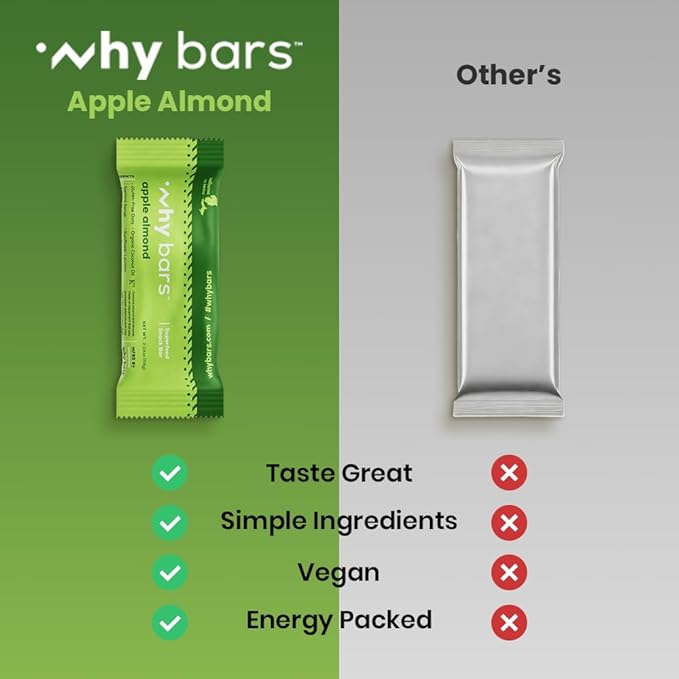 Protein Bars, Apple Almond, 2.04 Ounce Bars (Pack of 12 Protein Bars) - Protein Bar Superfood, Gluten Free, Non GMO, Organic, Vegan, Simple Ingredients