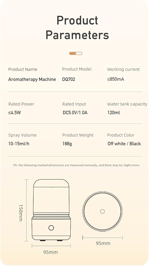 Upgraded Scent Diffuser, Aromatherapy, Humidifier Diffuser and Air Freshener for Home and Office (White)