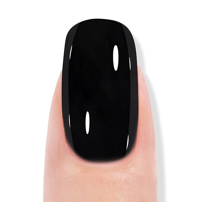 TOMICCA Black Gel Nail Polish, 15ml Black Nail Polish Fast Dry Soak Off UV LED Cure Needed Pure Color Long Lasting Nail Art Manicure Salon DIY Design