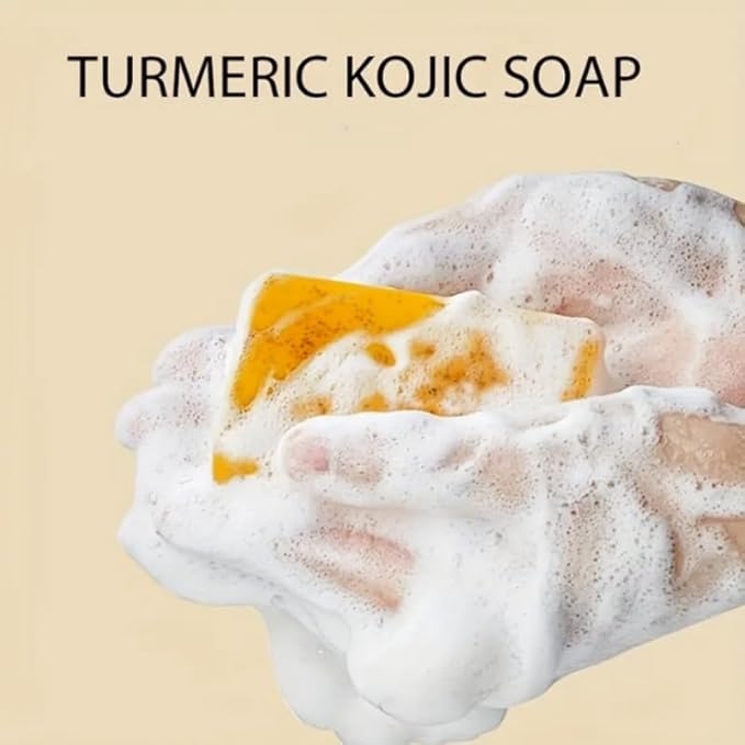 Turmeric Wash and Care 12Piece Set, Facial Cleanser & Soap Bar,Face & Body Cleanser, Face Wash and Natural Handmade Soap,for All Skin Types,Bring a Bubble Net