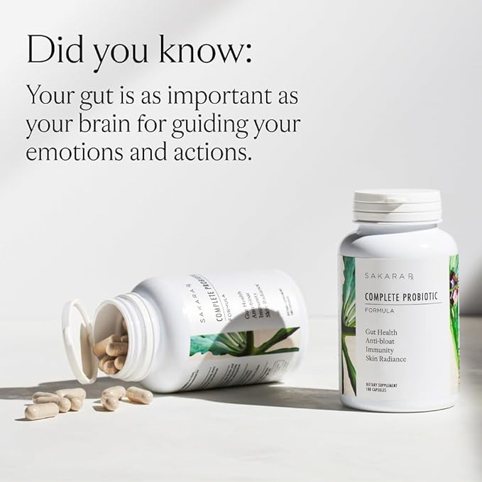 Sakara Complete Probiotic - Prebiotics and Probiotics for Women Digestive Health Supplements, Supports Bloating, Immune System & Skin Radiance, Gut Health for Women with 3 Billion CFU's - 180 Capsules