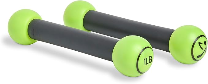 Zumba Toning Sticks 1 lb Weights Set of 2, 1 Pound Hand Weights for Women, Dumbbell Weight Set, Durable and Light 1 Pound Weights Set of 2
