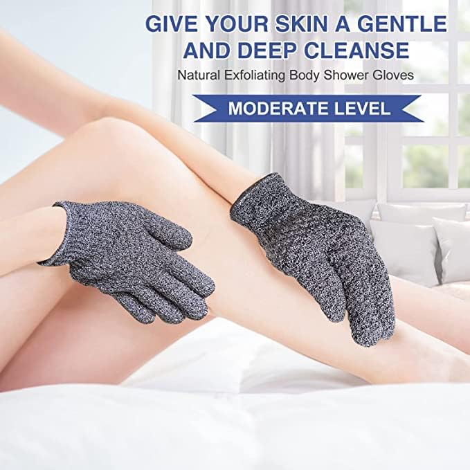 Yiclick 6Pairs Heavy Exfoliating Gloves,Body Scrub Exfoliator for Dead Skin Remover,Exfoliating Body Scrubber for Bath Shower Exfoliation,Exfoliate Sponge Loofah Washcloth Mitt Men Women