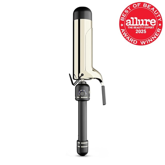 HOT TOOLS 24K Gold Professional 2" Extended Barrel Curling Iron with Clamp for Loose Curls - 24K Gold Technology for Long-Lasting Results & Longer Barrel for Easy Styling