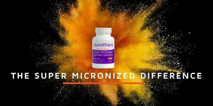 Nuvothera Super-Micronized Turmeric Curcumin Capsules 1-Month Supply– Rapid Absorption, Whole Root, Non-GMO, Supports Joint, Skin, Gut Health & Antioxidants (60 Capsules)
