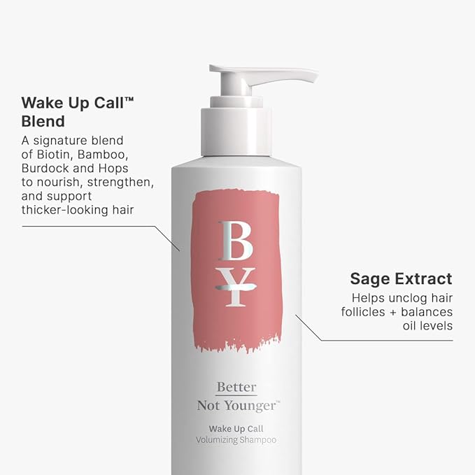 Better Not Younger Volume Styling Bundle Collection - Wake Up Call High Hold Hair Thickening Spray 6 fl.oz. & Shampoo and Contitioner