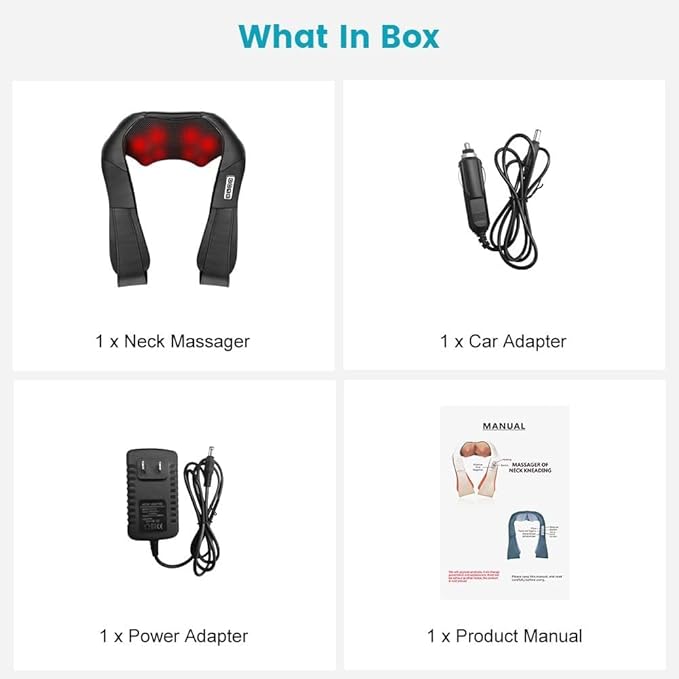 Neck and Back Massager, Shiatsu Neck and Shoulder Massager for Pain Relief Deep Tissue, Kneading Electric Shoulder Massagers for Home, Office, Ideal Gifts for Family, Gifts for Mom