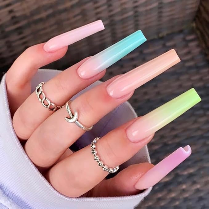 Kiara sky Nail Tips | C Curve Coffin Clear | 500 pieces | XXL Length | 10 Sizes