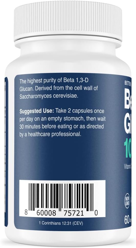 Better Way Health Advanced Immune Readiness – 1,3/1,6 Beta Glucan with Vitamin C, Selenium & Resveratrol – Immune Support Supplement for NK Cells & Phagocytosis – 60 Capsules
