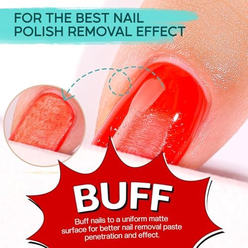 Morovan Gel Nail Polish Remover: Easy Remove Gel Polish Natural Formula Portable Kit with Cuticle Pusher & Scraper No Soaking or Wrapping