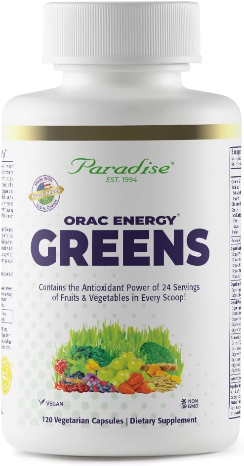 Paradise Herbs, ORAC Energy, Superfood Capsules, Includes Over 42 Organic & Wild-Crafted Ingredients, Probiotics & Enzymes, 120 Count