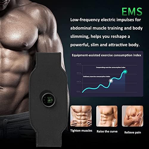 Muscle Toner ABS Training Workout Belt Body Abdominal Toning Gear Waist Trimmer Ab Workouts Intelligent Portable Fitness Apparatus for Men Women Abdomen/Arm/Leg Home Office Exercise