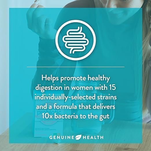 Genuine Health Women's Daily Probiotic, Helps Promote Healthy Digestion, Gut Health & Vaginal & Skin Health, Multi-Strain Formula, 30 Capsules