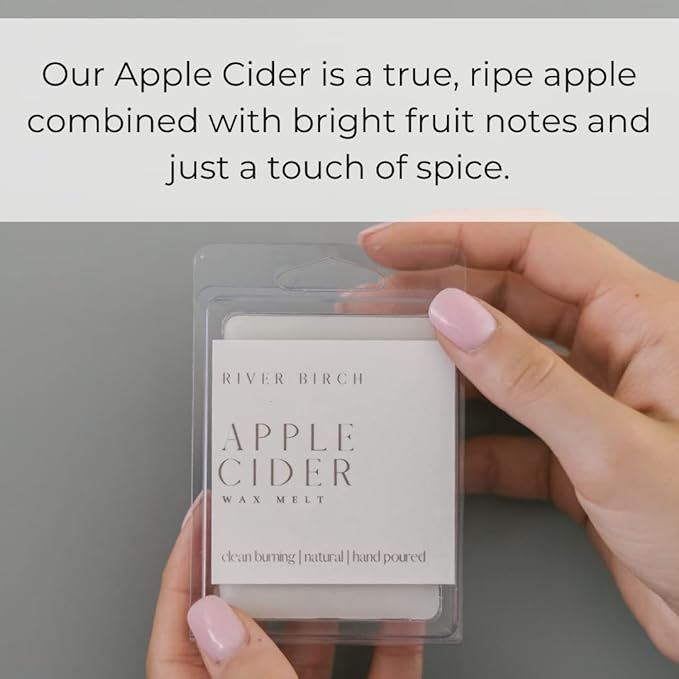 River Birch Candles 3 Pack Apple Cider Scented Clean Natural Soy Wax Melts Tarts – Total 7.5 Oz., Gift Pack, Fall Scent Made in USA