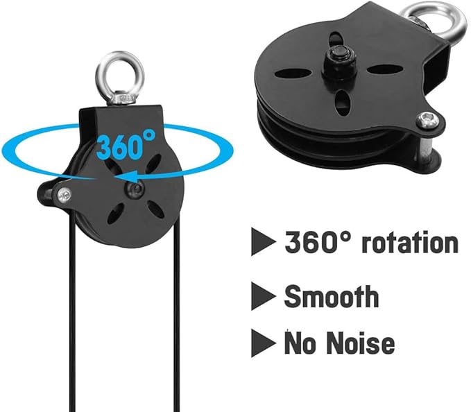 Yes4All Cable Machine Attachment, Double D Hanlde & Tricep Rope Cable Attachment, Weight Machine Accessories Load 880 LB for Home Gym