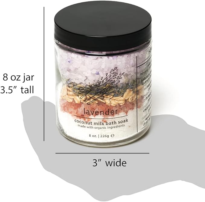 Hemlock Park Coconut Milk Bath Soak | Organic Coconut Milk, Botanicals, Dead Sea Salt, Epsom Salt, and Himalayan Pink Mineral Salt | 9.5 oz Jar