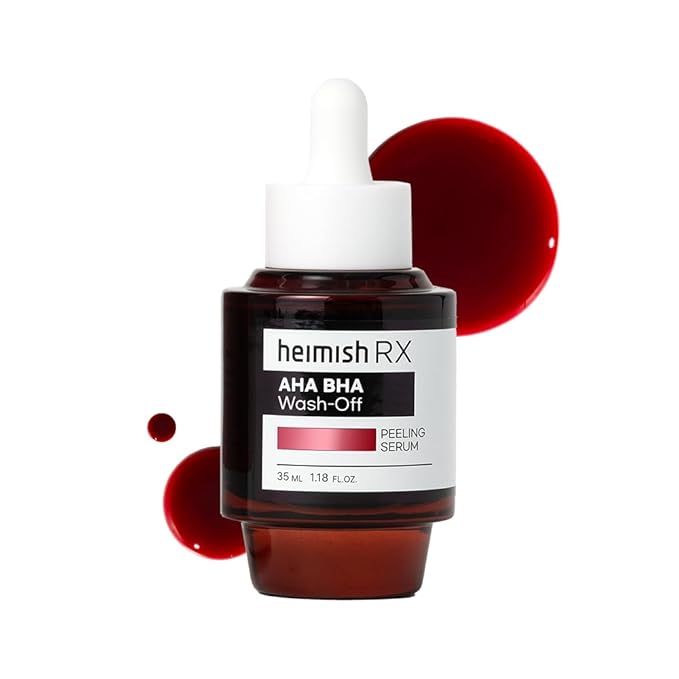 HEIMISH RX AHA BHA Wash-off Peeling Serum - Chemical Peel for Blackheads, Pore and Sebum, Gentle & Hydrating Face Exfoliant for Oily and Acne-prone skin, Korean Skincare, 35ml (1.18 fl. oz)