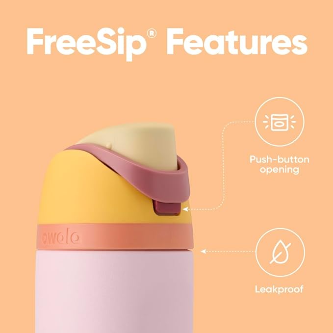 Owala FreeSip Insulated Stainless Steel Water Bottle with Straw for Sports and Travel, BPA-Free Sports Water Bottle, 24 oz, Candy Store