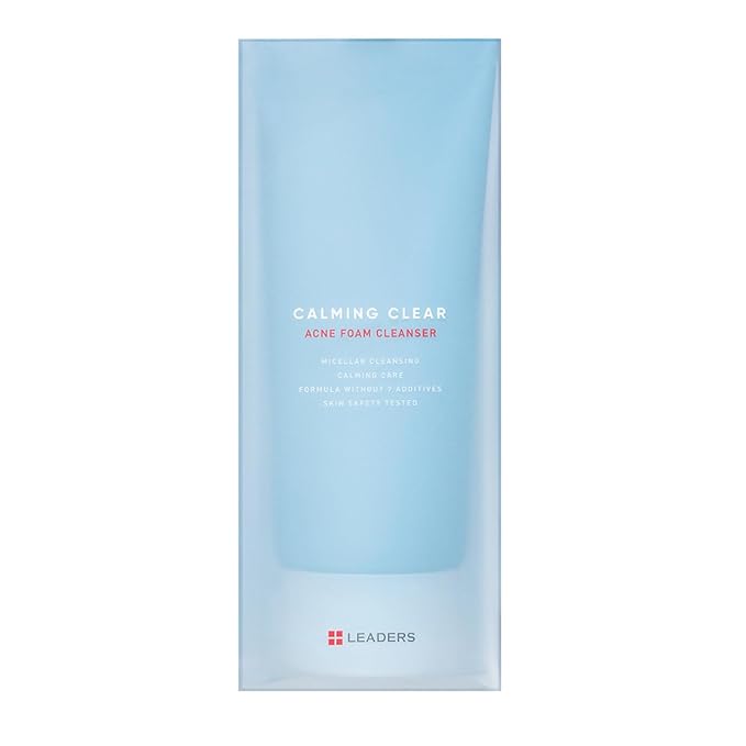 Leaders Calming Clear Acne Foam Cleanser – Gentle Deep Cleanser for Acne-Prone Skin, Acne Skin Care, Calms Redness & Irritation, Controls Excess Sebum & Exfoliate Dead Skin Cells 150ml (5.07 oz)
