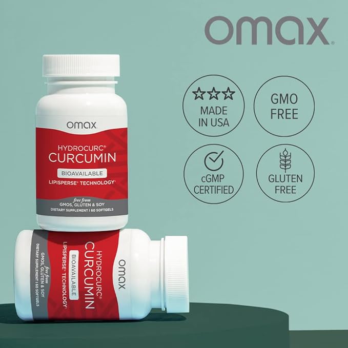 Omax3 HydroCurc Turmeric Curcumin Softgels, Highly Bioavailable, Nanoparticle Potency & Absorption (60 Softgels)