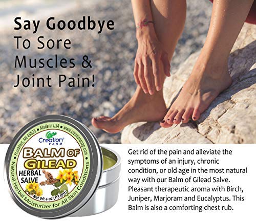Creation Farm Balm of Gilead Salve - Large 4 Oz Tin - All Botanical Balm of Gilead Bud Ointment, Todos Bálsamo de Galaad pomada botánico