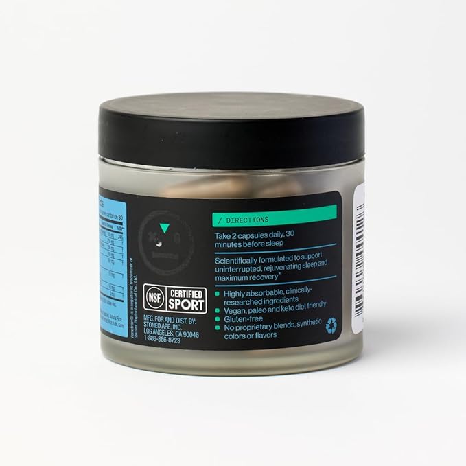 Stoned Ape Dream - Nootropic & Adaptogen Sleep Aid - Supports Sleep & Recovery - Venetron, Valerian Root, Melatonin, Mg, GABA, Lemon Balm, Shiitake - Keto, Paleo, Vegan - NSF Sport Certified